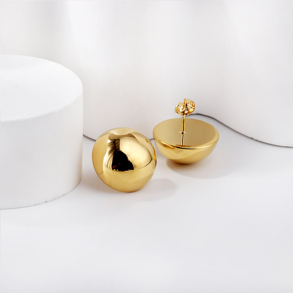 20mm half steel bead earrings asonjewelry