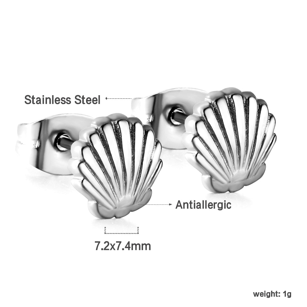 Gold Shell Cut Earrings asonjewelry