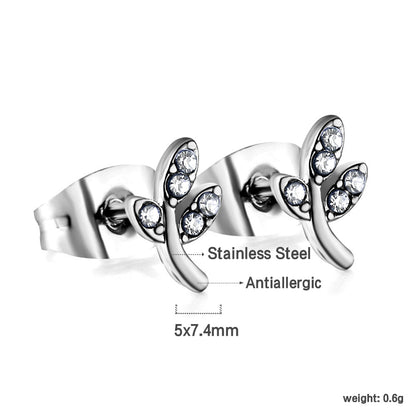 Golden Leaf cut earrings with diamonds asonjewelry