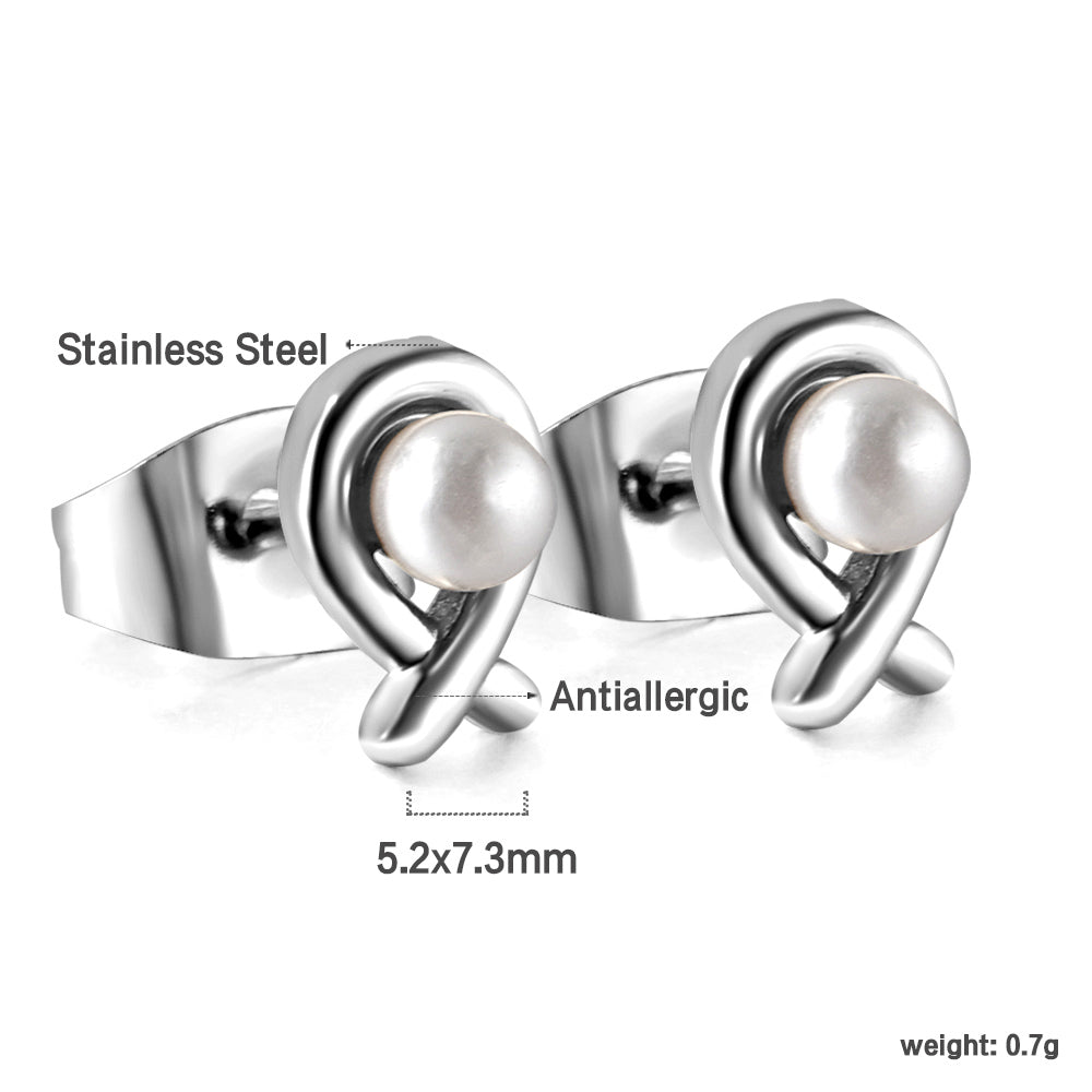 Fish cut earrings with white pearls asonjewelry