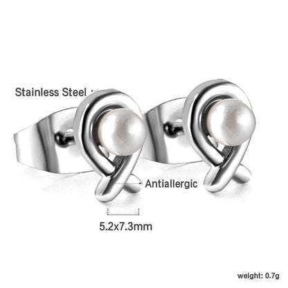 Fish cut earrings with white pearls asonjewelry