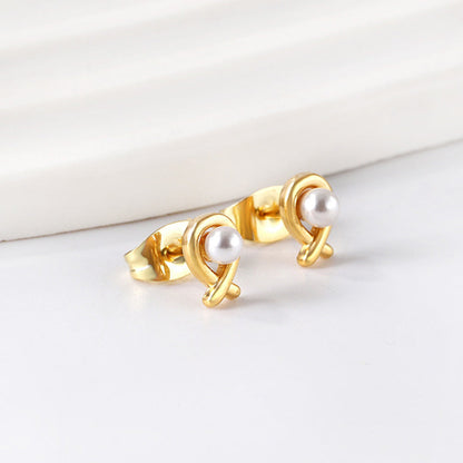 Fish cut earrings with white pearls asonjewelry