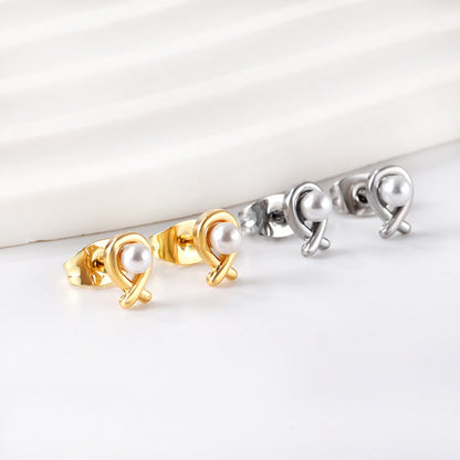 Fish cut earrings with white pearls asonjewelry