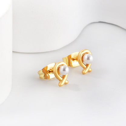 Fish cut earrings with white pearls asonjewelry