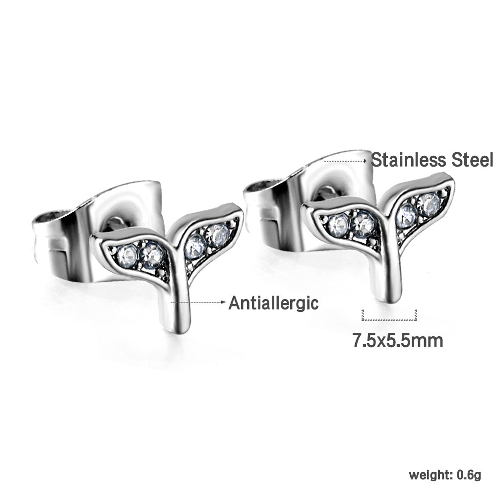 Gold fishtail cut earrings with diamonds asonjewelry