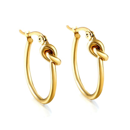 Gold knotted ear clasps asonjewelry