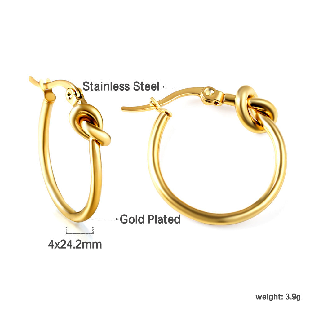 Gold knotted ear clasps asonjewelry