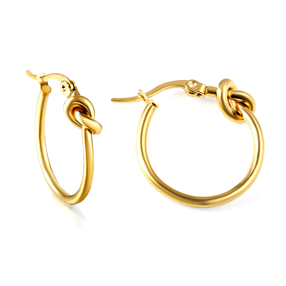 Gold knotted ear clasps asonjewelry