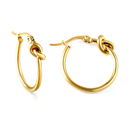 Gold knotted ear clasps asonjewelry