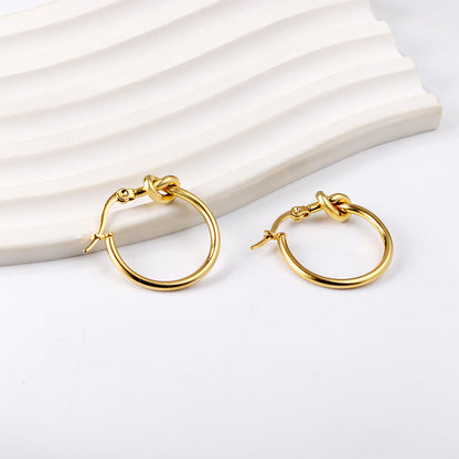 Gold knotted ear clasps asonjewelry