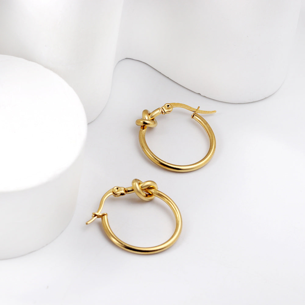 Gold knotted ear clasps asonjewelry
