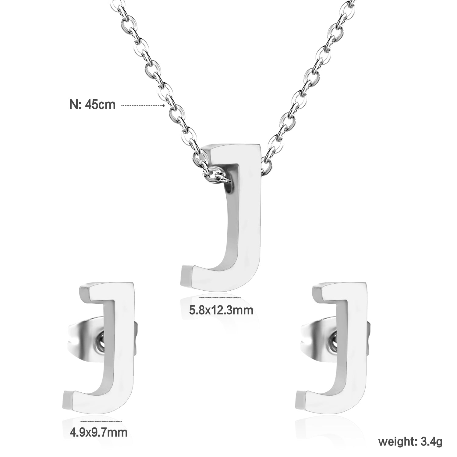 Steel/Gold Cut Letters Set without Diamonds A-Z asonjewelry