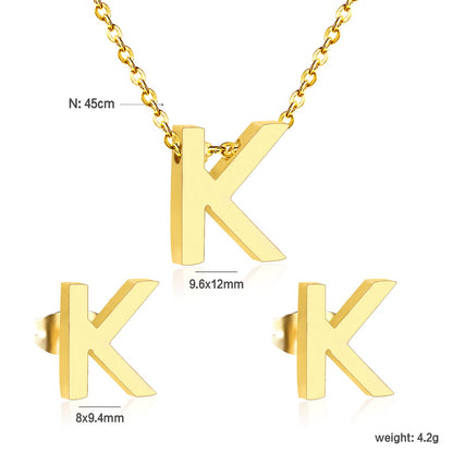Steel/Gold Cut Letters Set without Diamonds A-Z asonjewelry