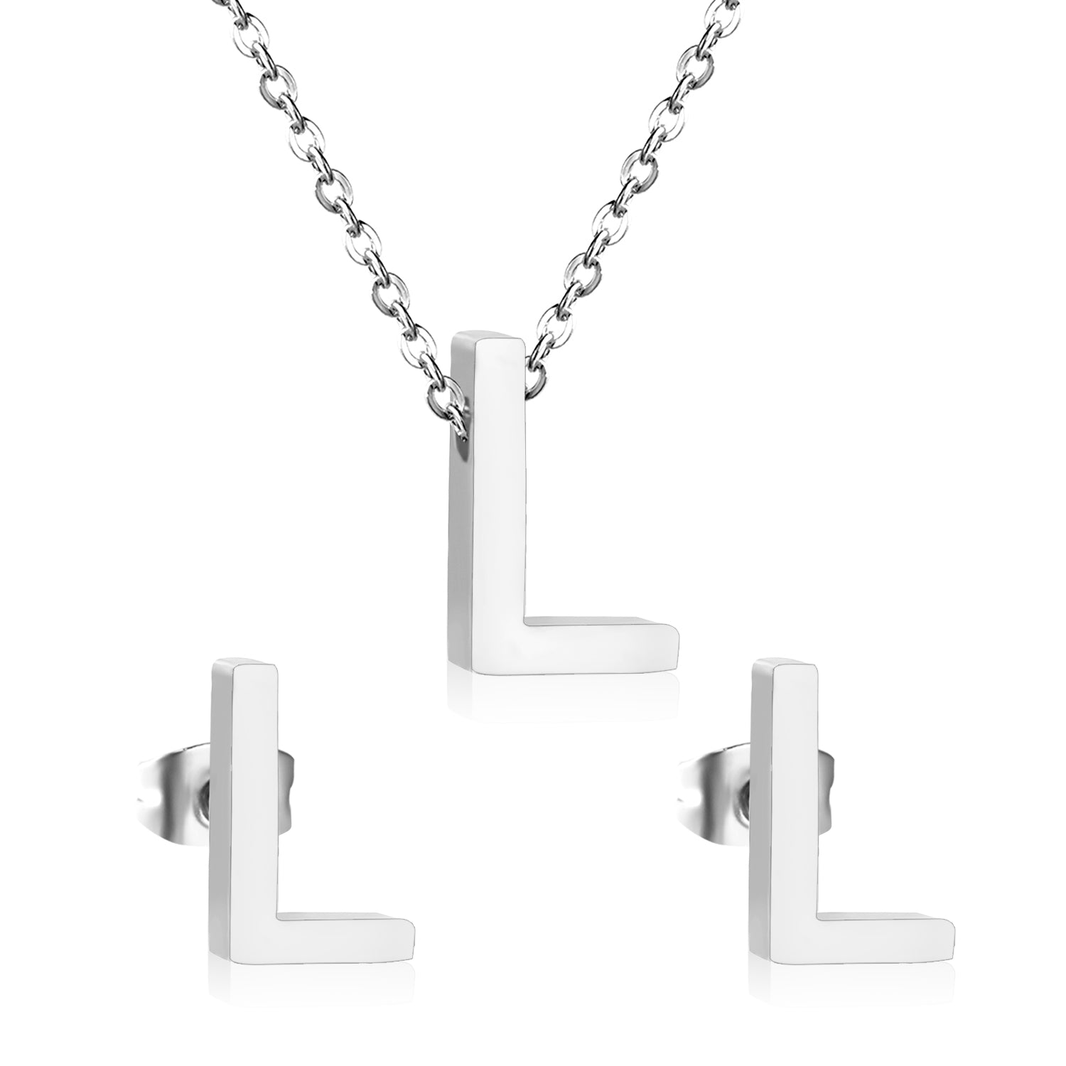 Steel/Gold Cut Letters Set without Diamonds A-Z asonjewelry
