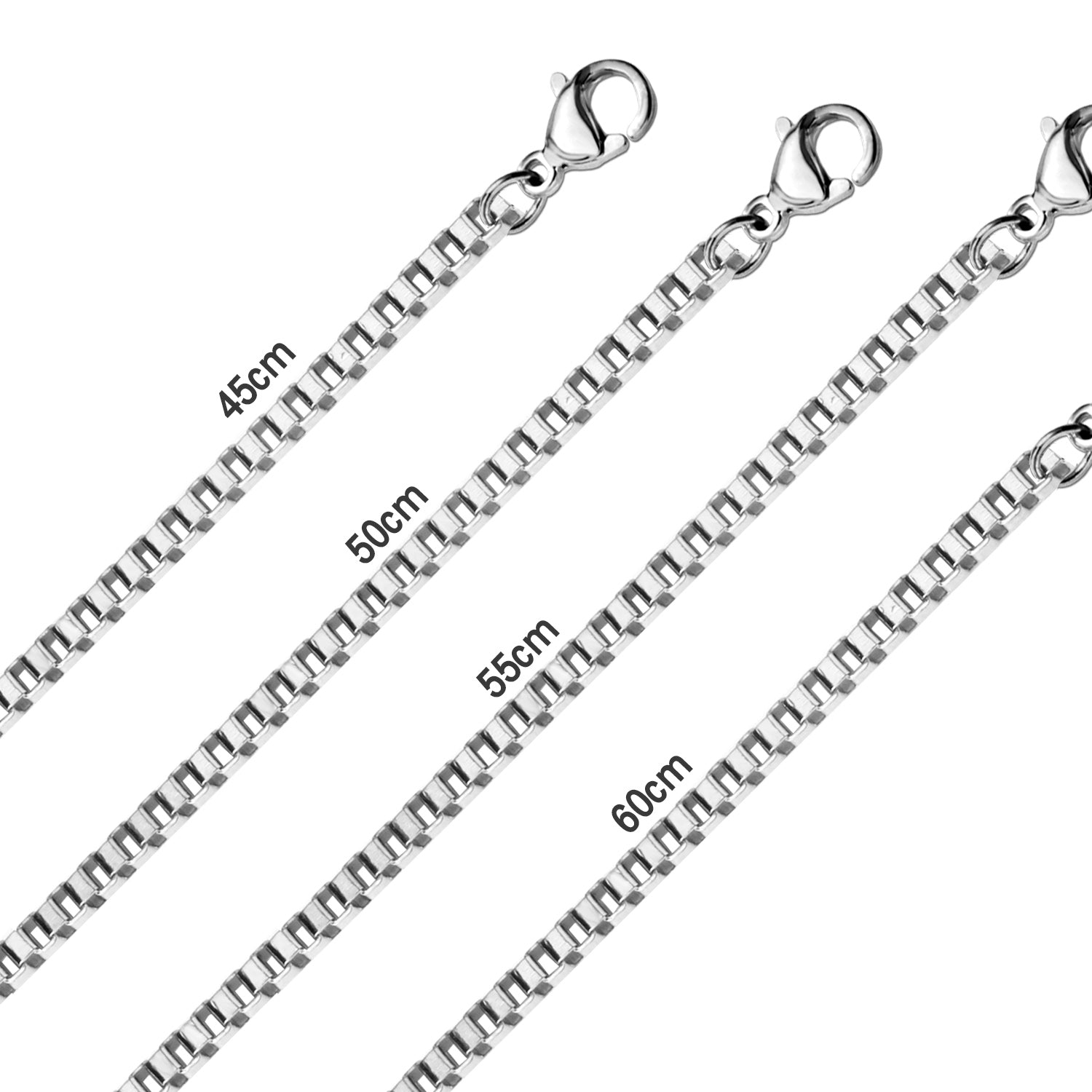 ASON 10pcs / 2mm*45~60cm square box with chain asonjewelry