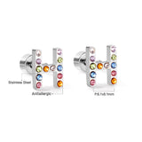 12 pairs Steel/Gold Monogram Screwback Earrings A-Z