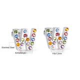 12 pairs Steel/Gold Monogram Screwback Earrings A-Z