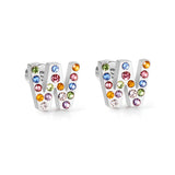 12 pairs Steel/Gold Monogram Screwback Earrings A-Z