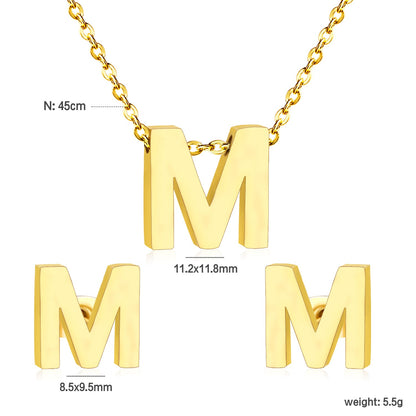 Steel/Gold Cut Letters Set without Diamonds A-Z asonjewelry