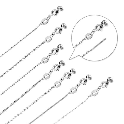 ASON 10pcs/bulk long necklace collar 1.3mm*45cm retractable connector clasp matching chain steel color & gold color stainless steel necklace wholesale asonjewelry