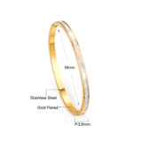 Gold Hard Bracelet & Rectangle with White Shells Accessories with Rhinestones Bracelet 19+3cm GOLDEN