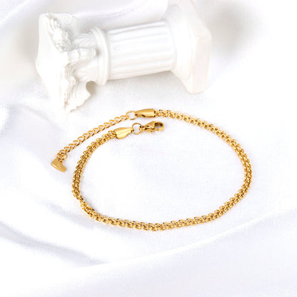 Twist chain accessory anklet 23+5cm gold color asonjewelry