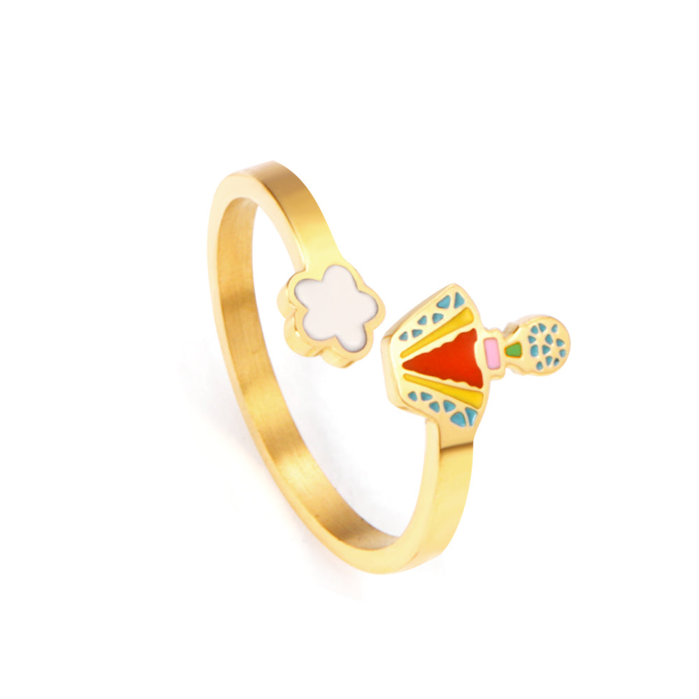 Cartoon child style oil drip + paste shell ring asonjewelry