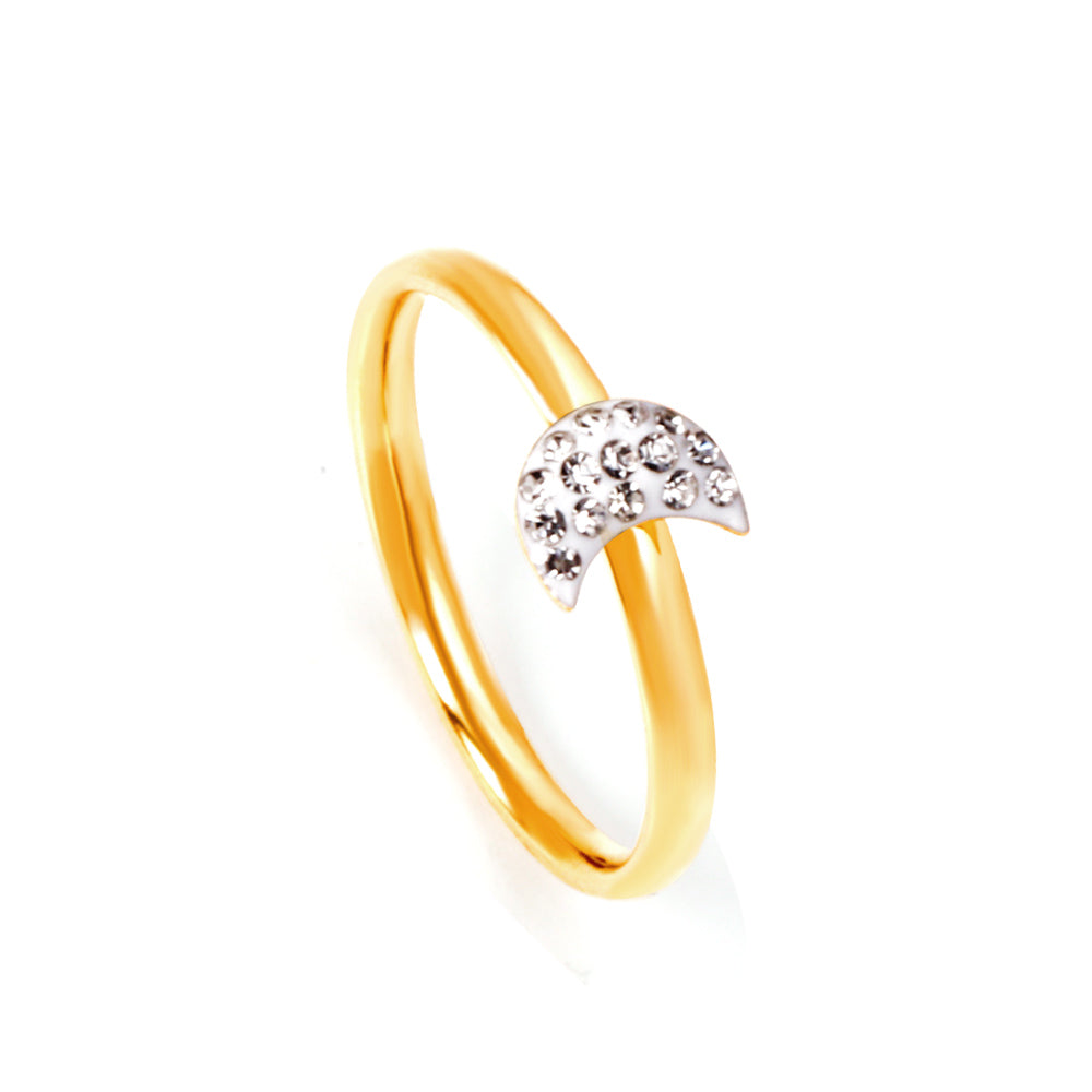 Factory wholesale love heart shaped small diamond ring plated with 18k gold fine ring asonjewelry
