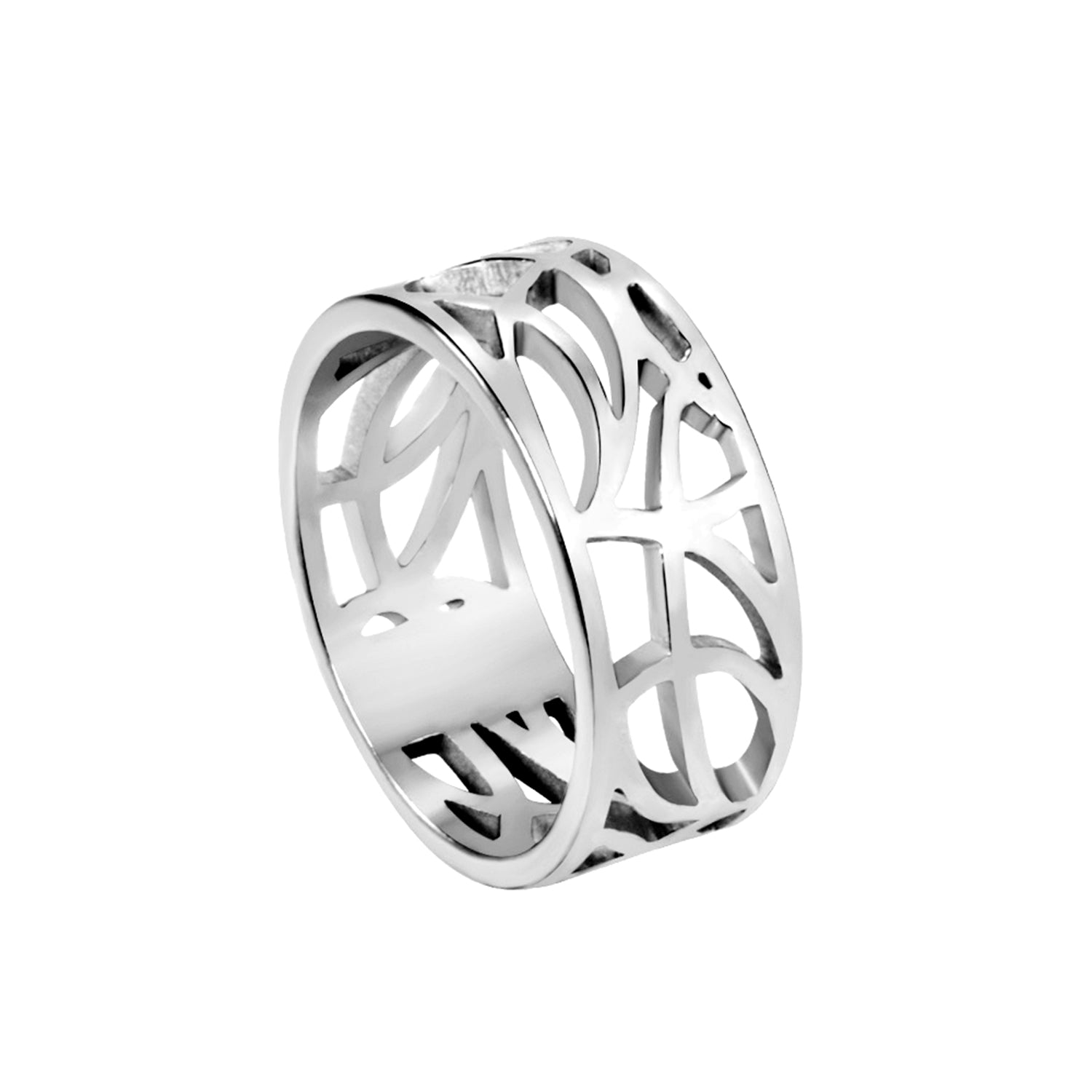 Factory direct supply hot sale stainless steel half skeleton ring asonjewelry