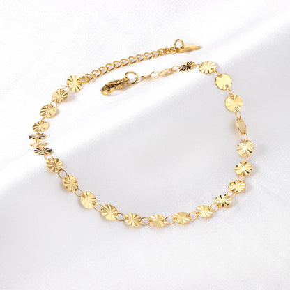 25 round accessories anklet 23+5cm gold color asonjewelry