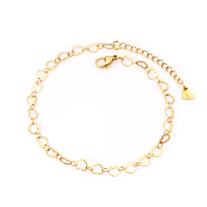 27 Heart Anklets 23+5cm Gold asonjewelry