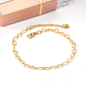 27 Heart Anklets 23+5cm Gold