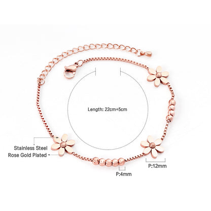 Rose Gold Accessories Soft Bracelet 22+5cm asonjewelry