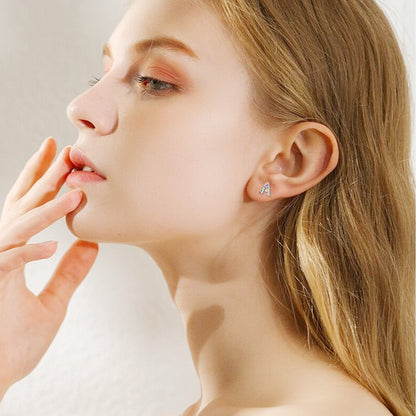 12 pairs Steel/Gold Monogram Screwback Earrings A-Z asonjewelry