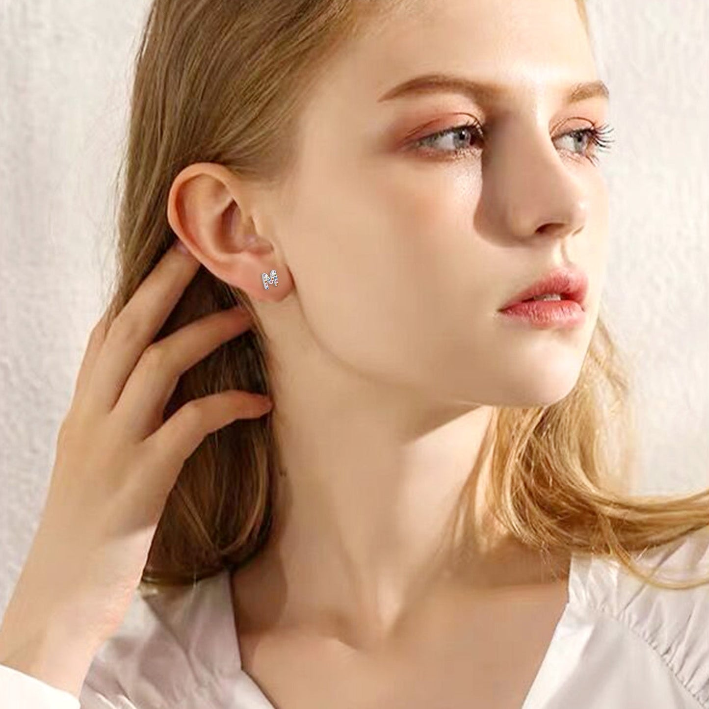 12 pairs Steel/Gold Monogram Screwback Earrings A-Z asonjewelry