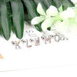 12 pairs Steel/Gold Monogram Screwback Earrings A-Z