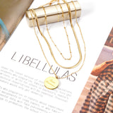 14K Gold & Rose Gold Triple Pendant Necklace 50+5cm