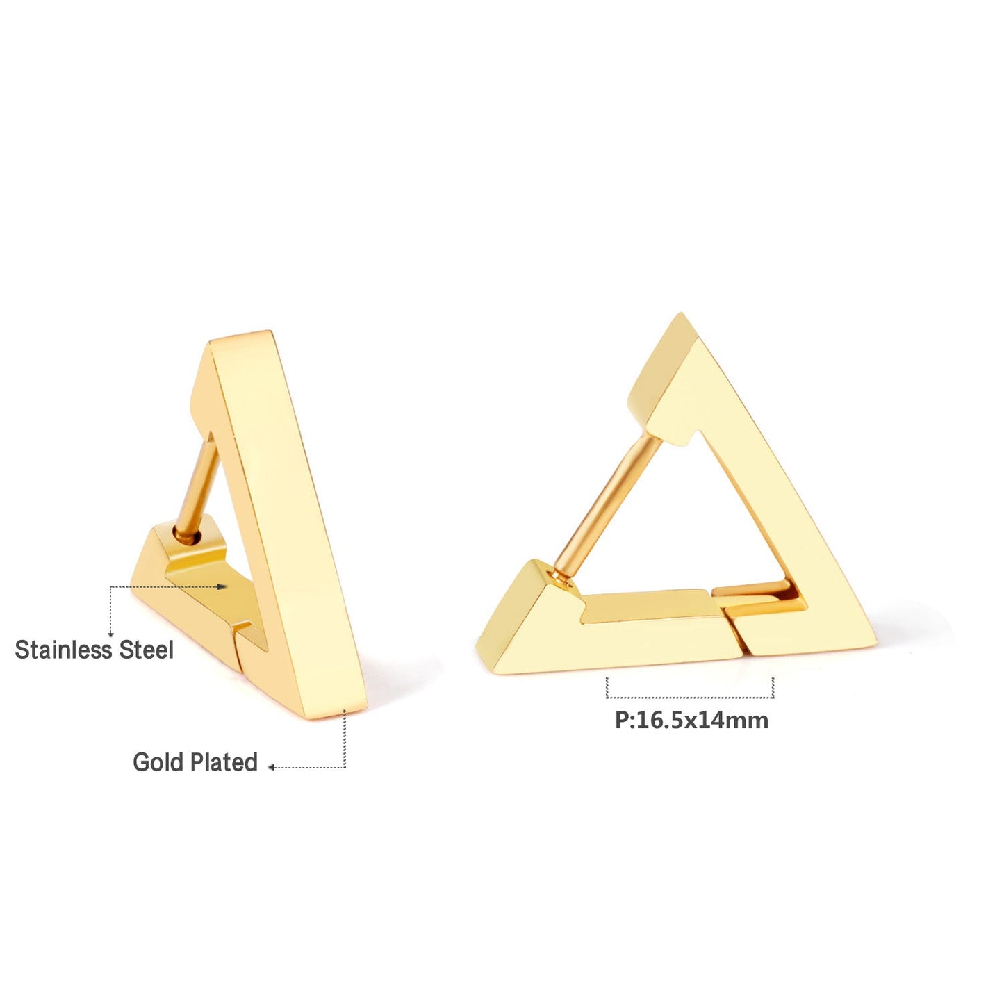 Triangle earrings without drill 16.5*14mm asonjewelry