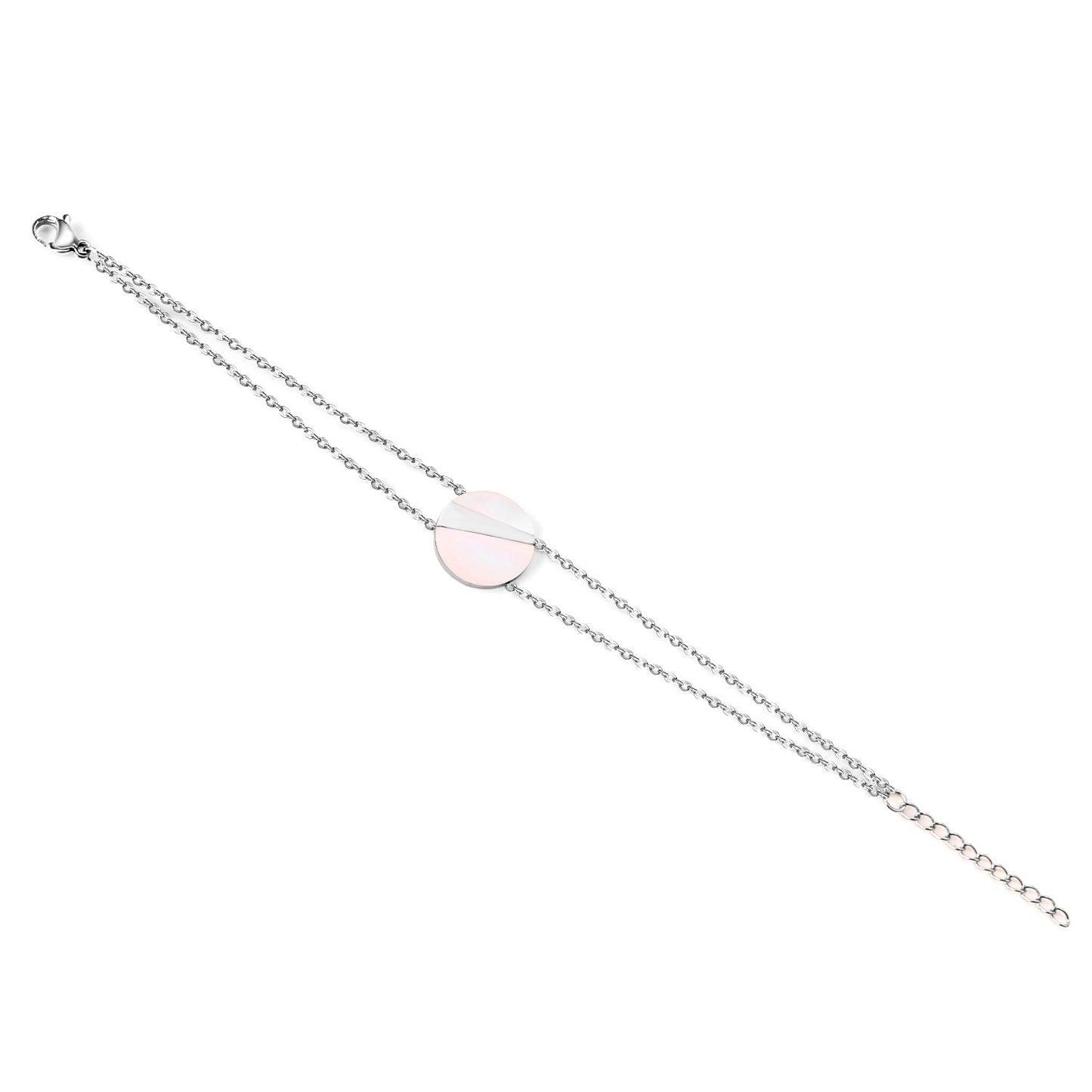 14K Gold & Steel Accessory Soft Bracelet 17+3cm asonjewelry