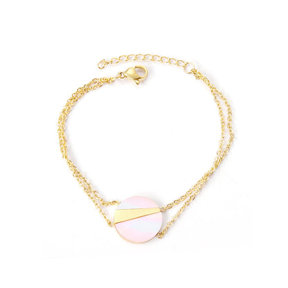 14K Gold & Steel Accessory Soft Bracelet 17+3cm asonjewelry