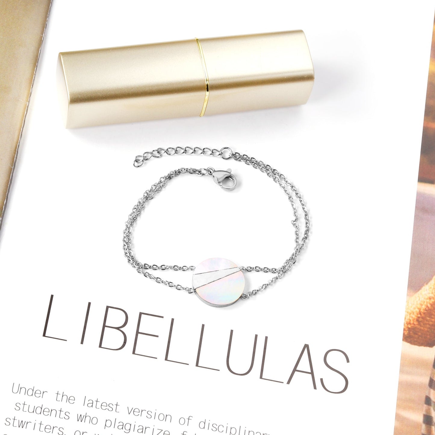 14K Gold & Steel Accessory Soft Bracelet 17+3cm asonjewelry