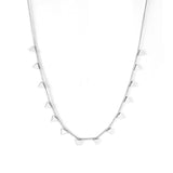 0.3 Side Chain 40+5cm Necklace with 14 Welded 4mm Triangles Gold & Steel Glossy