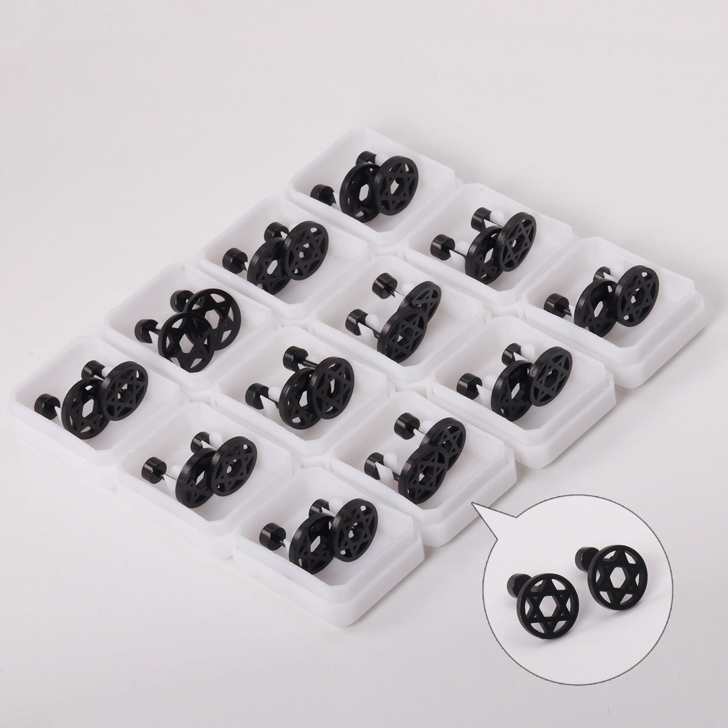 12 pairs steel/gold/black screw-in stud earrings without diamonds asonjewelry