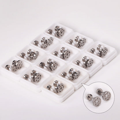 12 pairs steel/gold/black screw-in stud earrings without diamonds asonjewelry