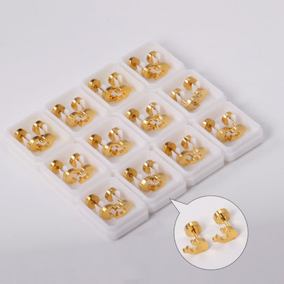 12 pairs Dolphin Shape Steel Goldtone Screwback Stud Earrings asonjewelry