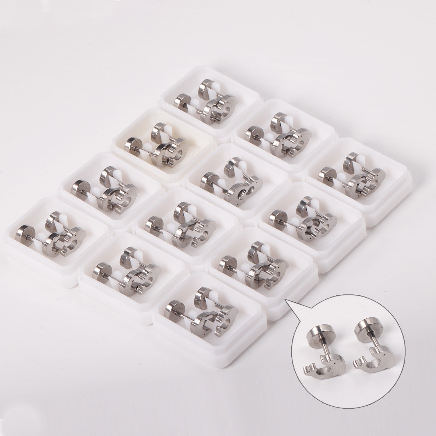 12 pairs Dolphin Shape Steel Goldtone Screwback Stud Earrings asonjewelry