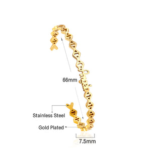 Angeb monogrammed gold colored hard bracelet