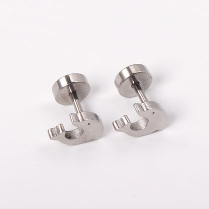 12 pairs Dolphin Shape Steel Goldtone Screwback Stud Earrings asonjewelry