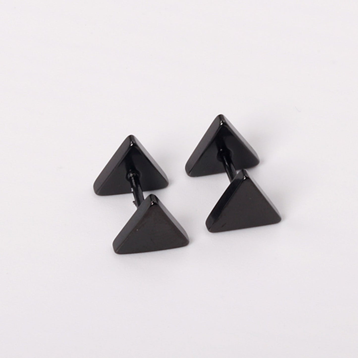 12 pairs 8mm steel color/gold/black triangle screw plugs asonjewelry