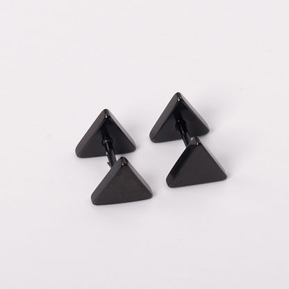 12 pairs 8mm steel color/gold/black triangle screw plugs asonjewelry